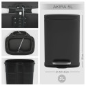 Set Poubelle à  pédale 5L & Brosse Wc AKIRA Noir mat Spirella