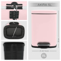 Set Poubelle à  pédale 5L & Brosse Wc AKIRA Rose Pastel mat Spirella
