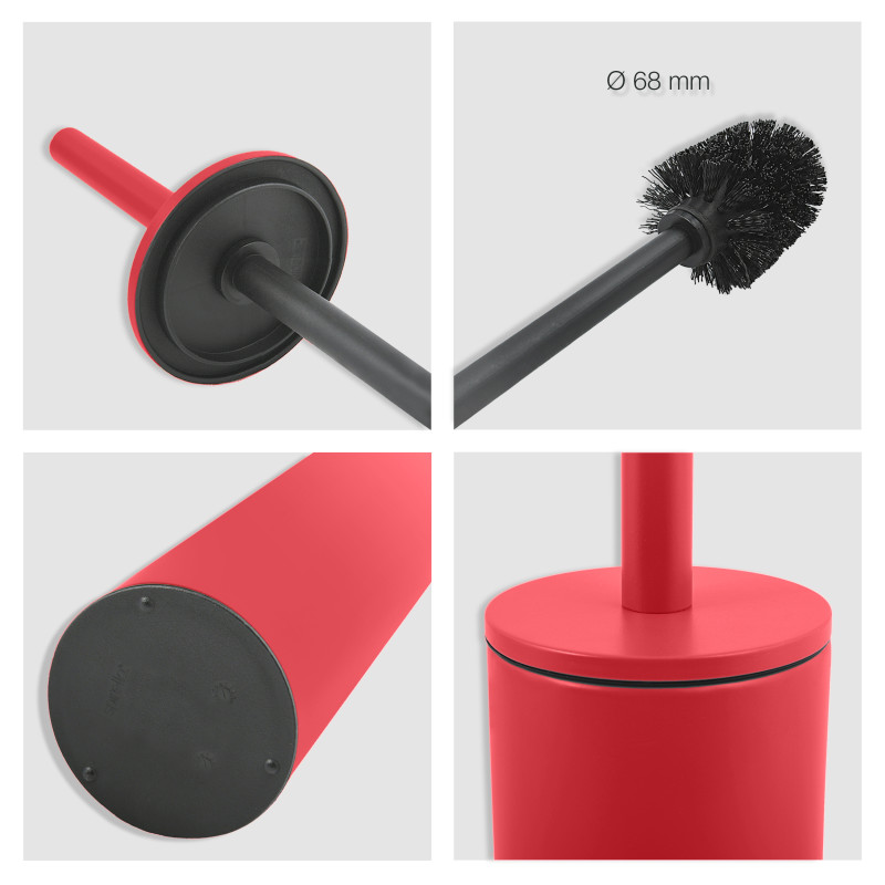 Set Poubelle à  pédale 5L & Brosse Wc AKIRA Rouge mat Spirella