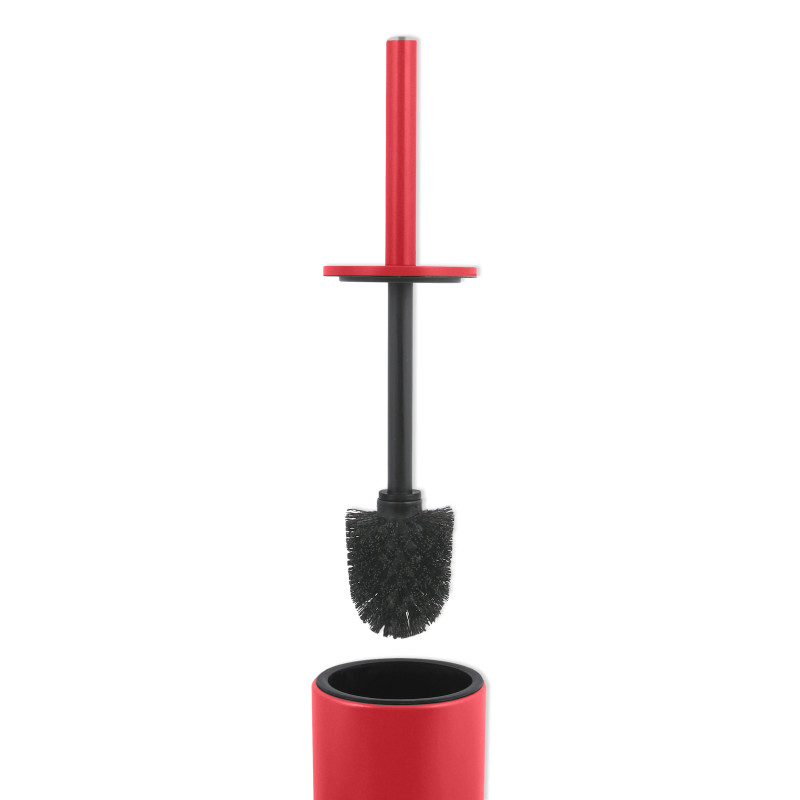 Set Poubelle à  pédale 5L & Brosse Wc AKIRA Rouge mat Spirella