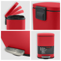 Set Poubelle à  pédale 5L & Brosse Wc AKIRA Rouge mat Spirella