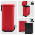 Set Poubelle à  pédale 5L & Brosse Wc AKIRA Rouge mat Spirella