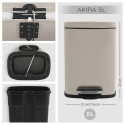 Set Poubelle à  pédale 5L & Brosse Wc AKIRA Taupe mat Spirella