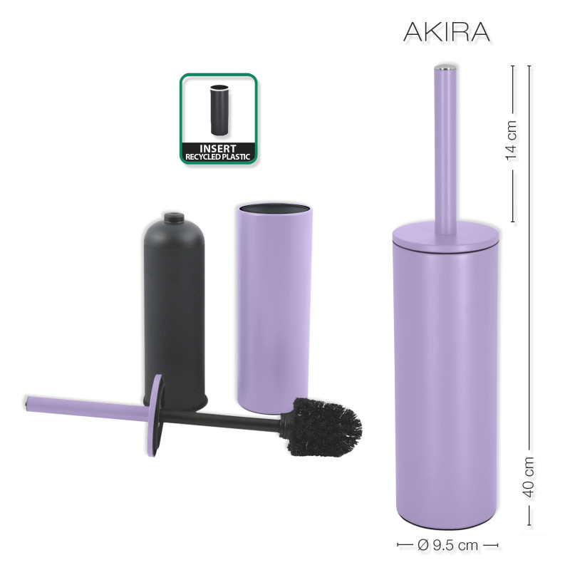 Set Poubelle à  pédale 5L & Brosse Wc AKIRA Lavande mat Spirella