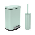 Spirella Set Poubelle à  pédale 5L & Brosse Wc AKIRA Vert Glacé Mat