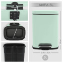 Spirella Set Poubelle à  pédale 5L & Brosse Wc AKIRA Vert Glacé Mat