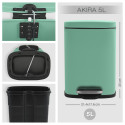 Set Poubelle à  pédale 5L & Brosse Wc AKIRA Vert mat Spirella
