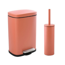 Set Poubelle à  pédale 5L & Brosse Wc AKIRA Terracotta mat Spirella