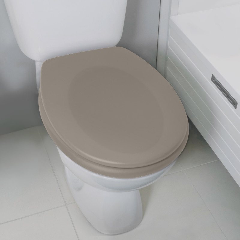 Asiento Wc Thermo Duro NEELA Topo Mate -  ABS Bisagras Cromadas Spirella