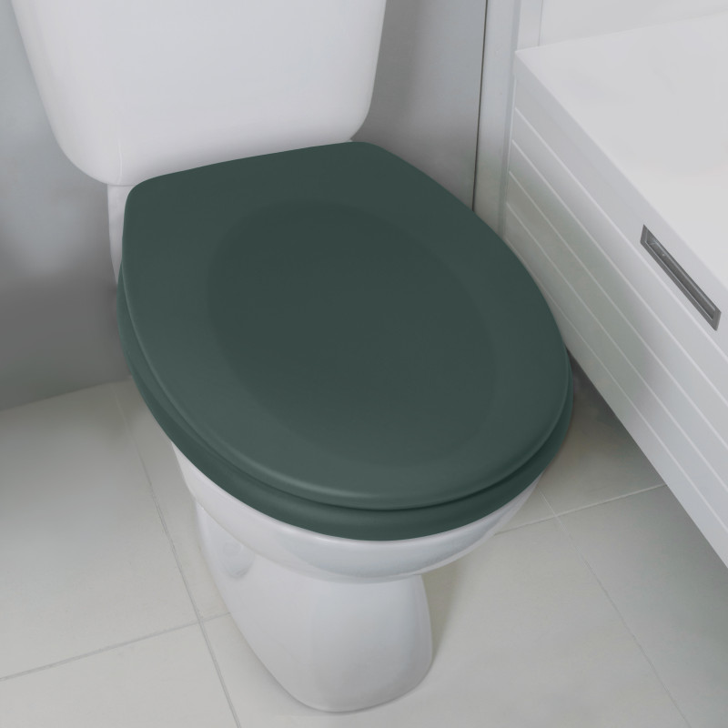 Abattant wc thermo dur avec fermeture silencieuse vert foncé Spirella