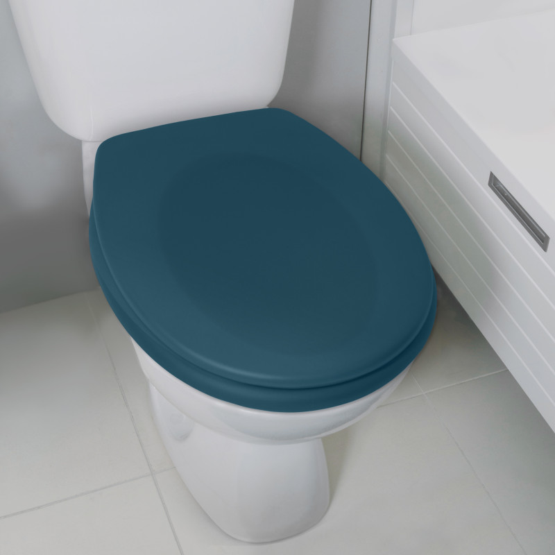 Toilet seat Thermo Hard NEELA Matte Petrol - Chrome ABS Hinges Spirella