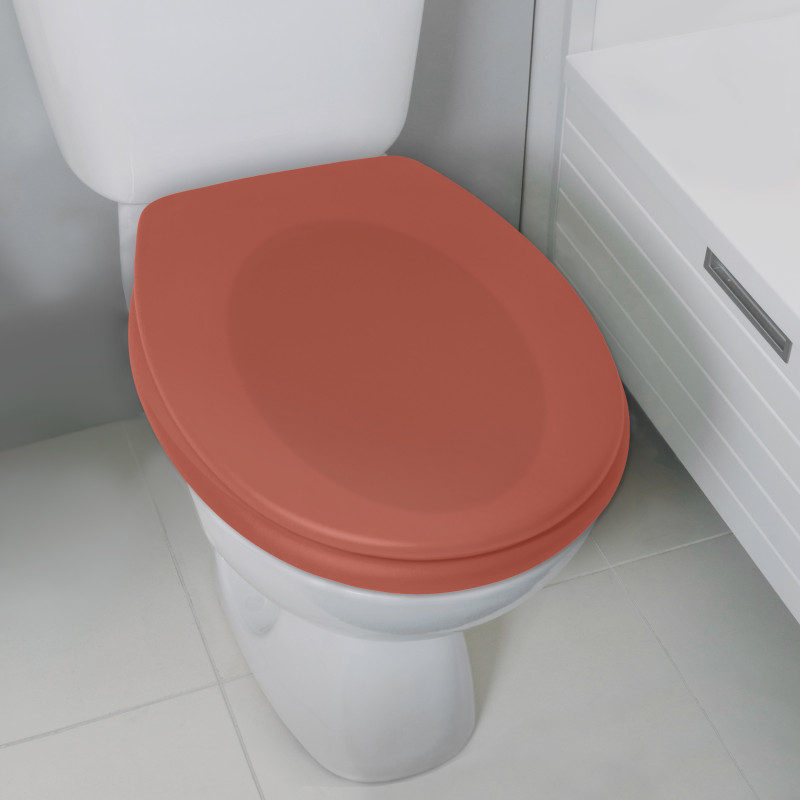Asiento Wc Thermo Duro NEELA Terracota Mate -  Bisagras ABS Cromadas Spirella