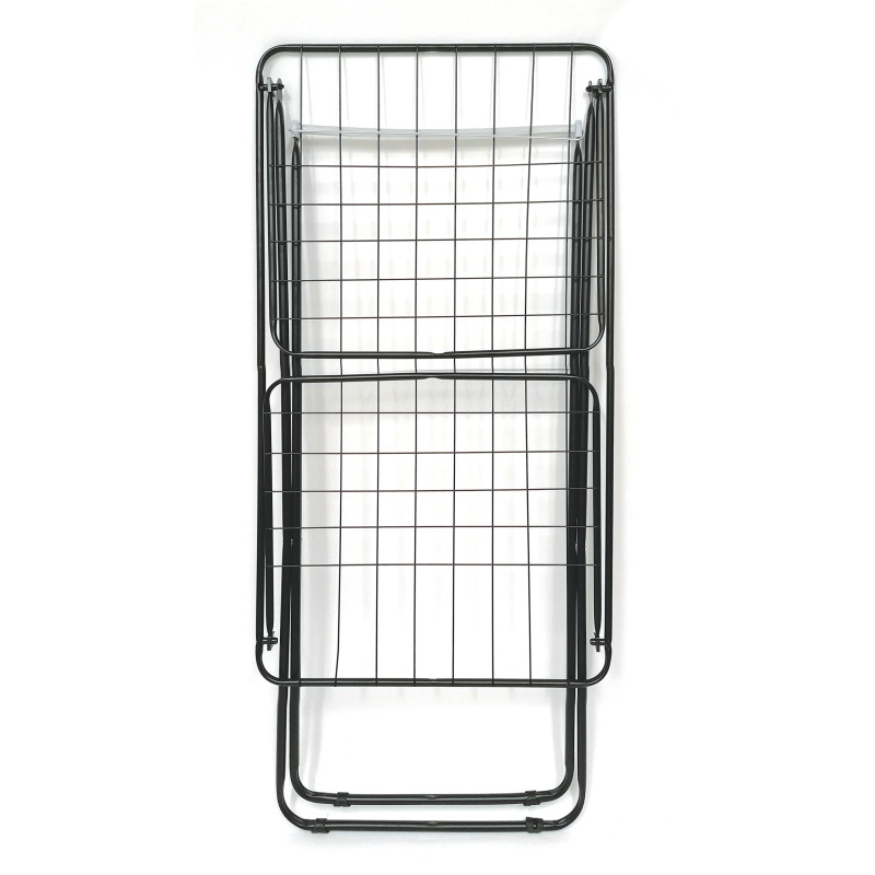 Steel winged laundry drying rack 18M Matt black MSV