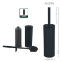 Escobillero con soporte de acero AKIRA Negro mate Spirella