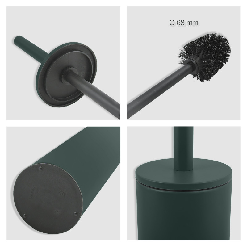 Set Poubelle à  pédale 5L & Brosse Wc AKIRA Vert Foncé mat Spirella