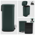 Set Poubelle à  pédale 5L & Brosse Wc AKIRA Vert Foncé mat Spirella