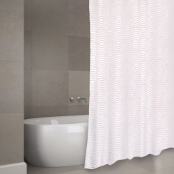 Polyester Shower curtain WAVE 180x200cm PREMIUM QUALITY Pastel Pink - Rings included MSV