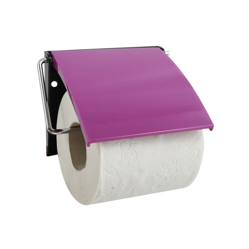 Portarrollos de papel higiénico de pared PS y acero cromado violeta MSV