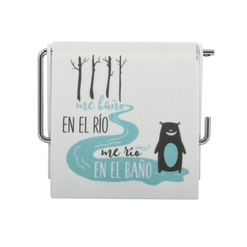 Porte rouleau papier wc mural RIO Bleu & Blanc MSV
