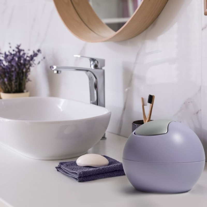 Schwingdeckeleimer BOWL MATT 1L Lavendel Spirella