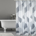 Shower Curtain Polyester ORIGAMI 180x200cm PREMIUM QUALITY Gray - Rings included MSV