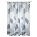 Rideau de douche Polyester ORIGAMI 180x200cm QUALITE PREMIUM Gris  - Anneaux inclus MSV