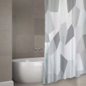 Rideau de douche Polyester ORIGAMI 180x200cm QUALITE PREMIUM Gris  - Anneaux inclus MSV