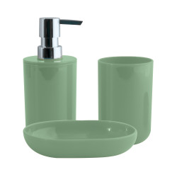 Set de 3 accesorios de baño INAGUA Verde Albahaca MSV