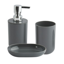 Accesorios de Baño Juego de 3 INAGUA Gris Oscuro MSV