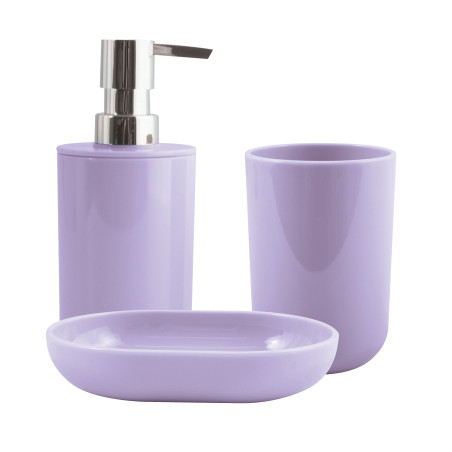 Set de 3 accesorios de baño INAGUA Lavanda MSV