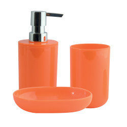 Set de 3 accesorios de baño INAGUA Naranja MSV