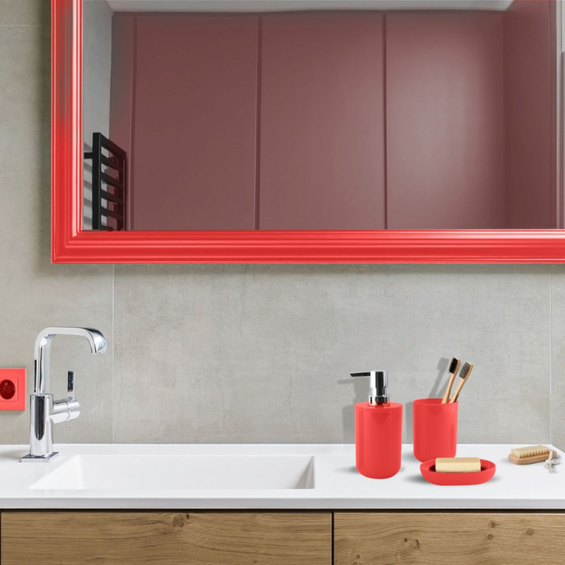 Set de 3 accesorios de baño INAGUA Rojo MSV