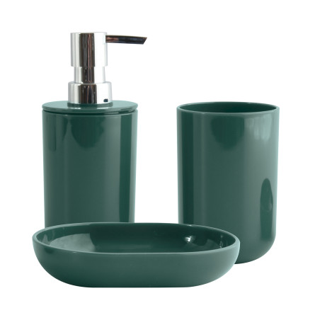 Accesorios de Baño Set de 3 Verde INAGUA Oscuro MSV