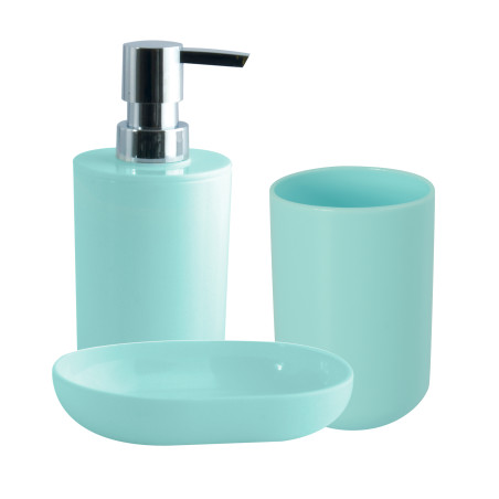 Set de 3 accesorios de baño INAGUA Verde pastel MSV