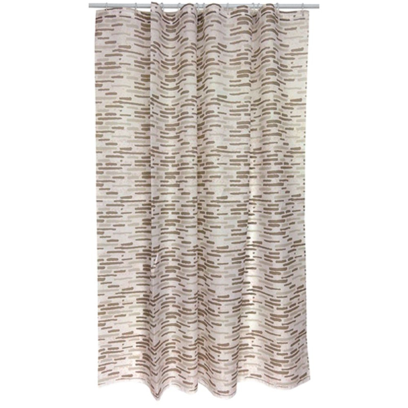 Rideau de douche Polyester BRIQUE 180x200cm Beige - Anneaux inclus MSV