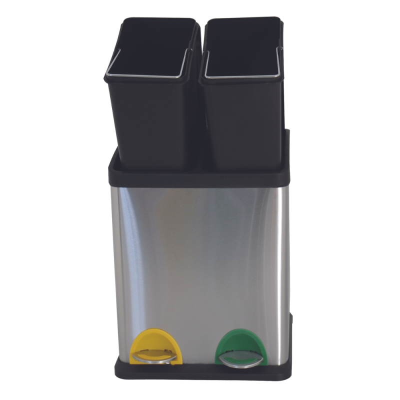 Poubelle à  pédale Tri sélectif Inox 2 bacs 8L MSV