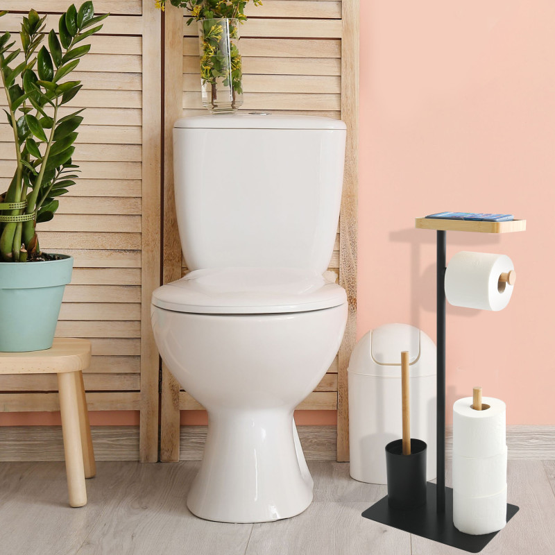 Wc combination with smartphone holder TEIKI Bamboo Black MSV