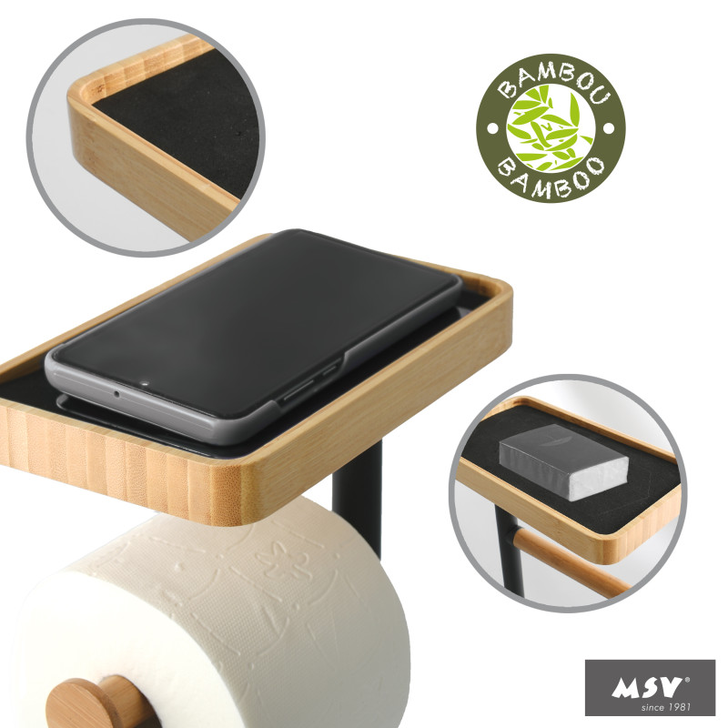 Combinato vaso con porta smartphone TEIKI Bamboo Black MSV