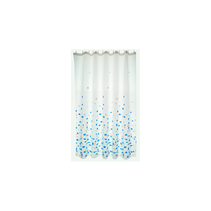 Polyester Shower curtain BREST 180x200cm PREMIUM QUALITY Blue - Rings included MSV