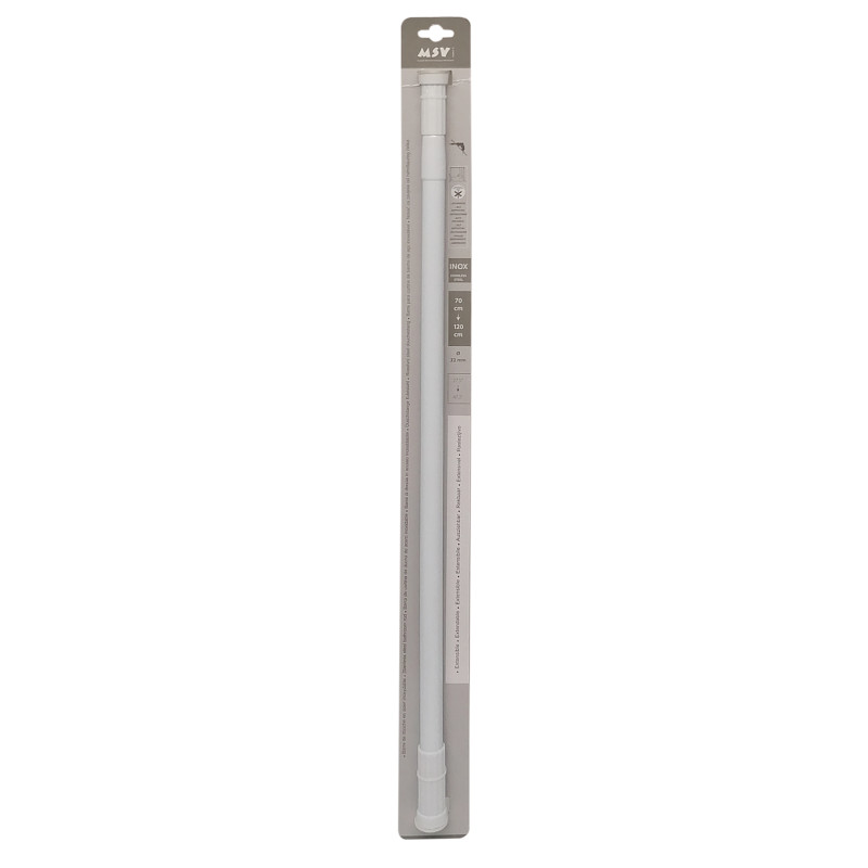 White Rod for shower curtain or extendable bathtub 70-120cm MSV