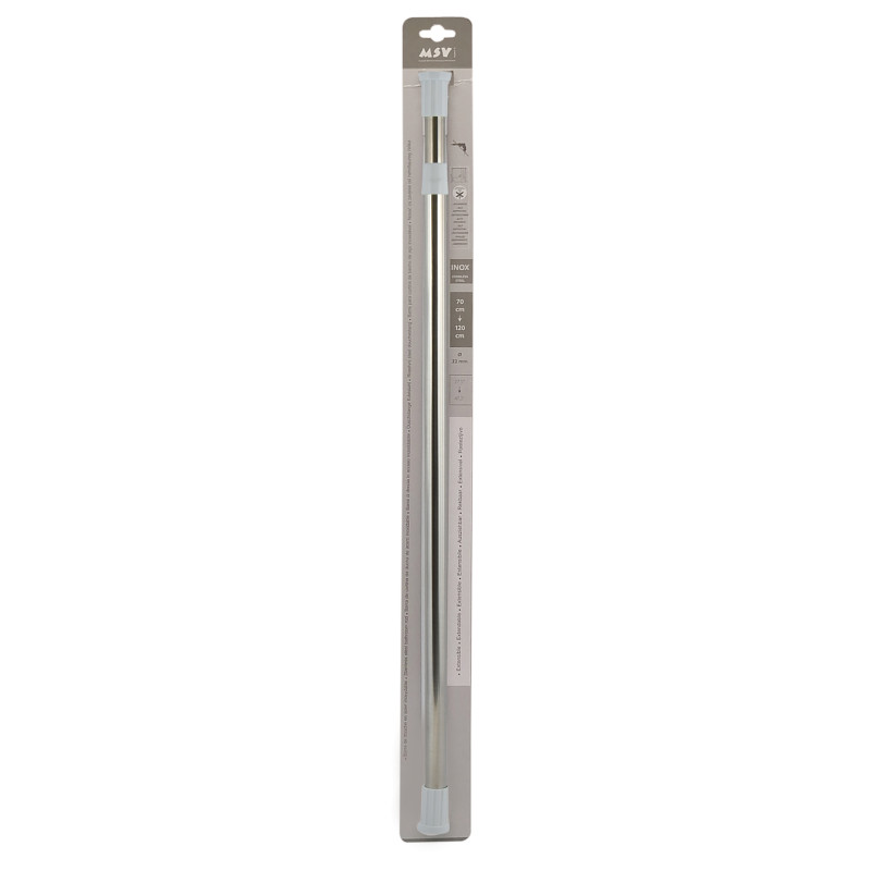 MSV Duschvorhangstangen ausziehbar in Edelstahl 140-260cm Chrom