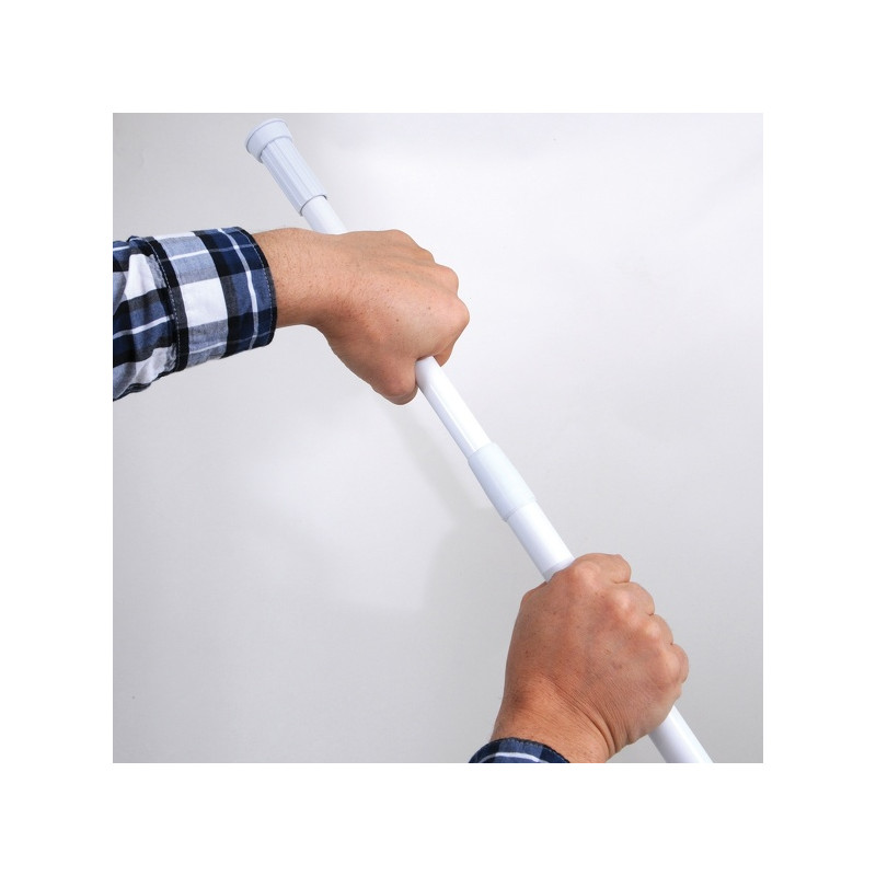 Barra para cortina de ducha o bañera extensible blanca 140-260cm MSV