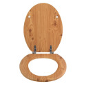 Toilet seat MDF in Brown Pine Decor - Stainless Steel Hinges MSV