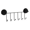 Porte manteaux, patères 4 crochets MEGA VENTOUSES Noir  MSV