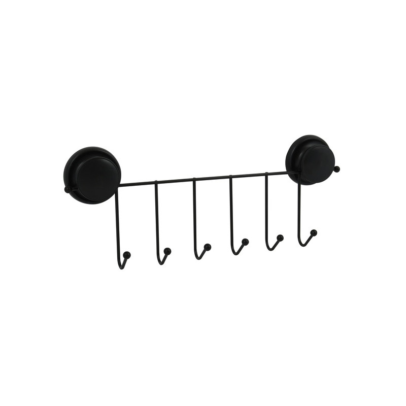 spirella Porte manteaux patères 4 crochets MàGA VENTOUSES Noir MSV