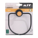 Anneau porte serviettes mural en Acier & Bambou IANA Noir mat MSV