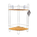 Corner shower shelf with suction cups in Bamboo MSV