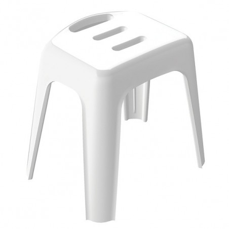 Tabouret grand siège de douche HOCKER Blanc - Max 130kg Spirella Spirella