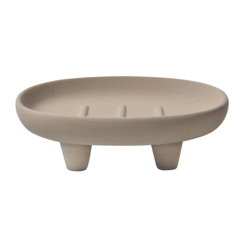 Stoneware soap dish ORGANIC Cappuccino Spirella