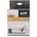 Soap dish to fix Steel and Bamboo IANA Transparent and white MSV